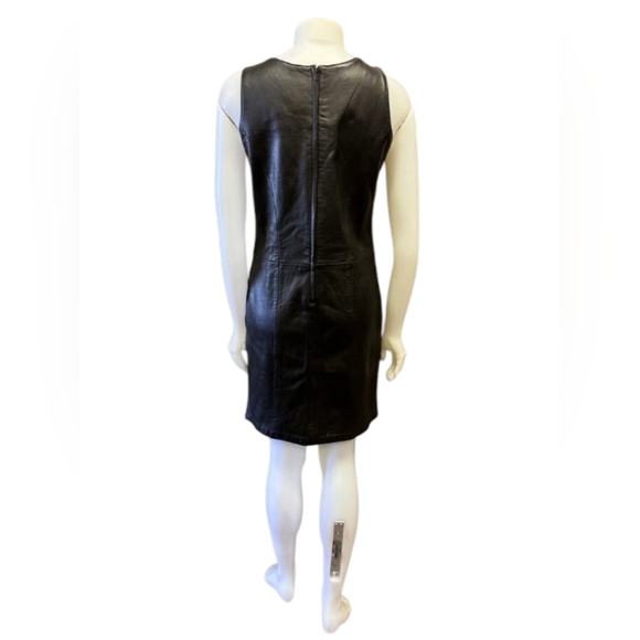 Apart Impressions 100% LEATHER Dress Vintage Sleeveless Black Size 8 EUC - Picture 4 of 10